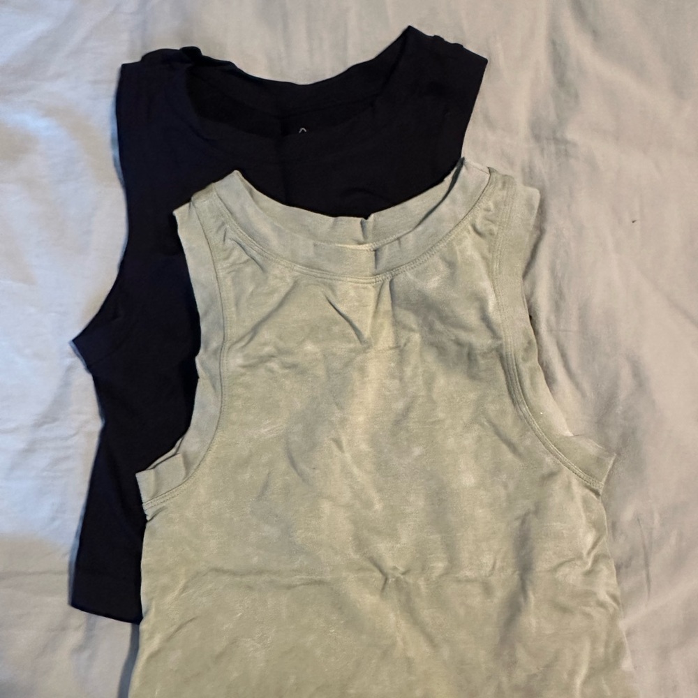 Green + Black tank tops